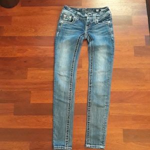 Size 23 miss me skinny jeans with rhinestones